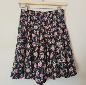Vintage 90s Ditsy Floral Grunge High Rise Culotte Shorts RayonSkirt Medium